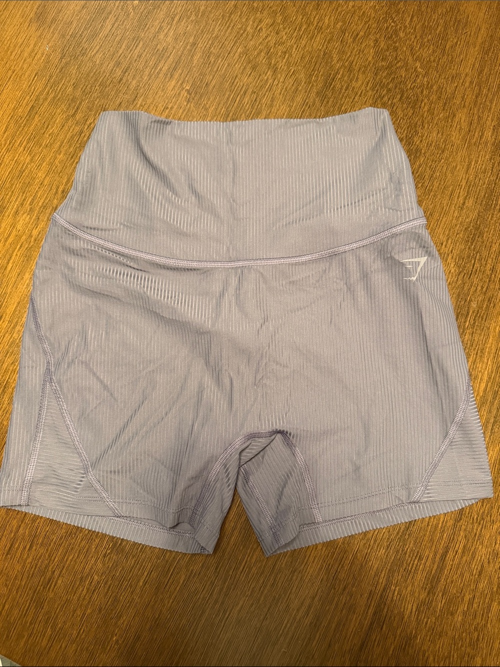 Gymshark Grey Ribbed High-Waist Bike Shorts